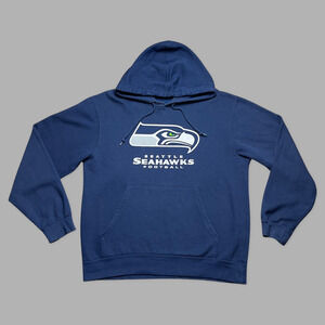 Majestic 2014 Seattle Seahawks Blue Hoodie Mens M GUC